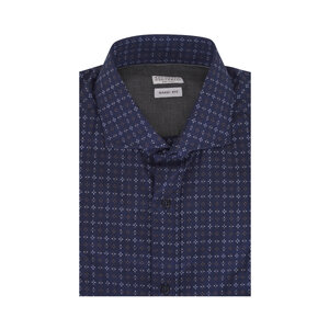 Brunello Cucinelli - Ocean Blue Print Cotton Woven Sport Shirt