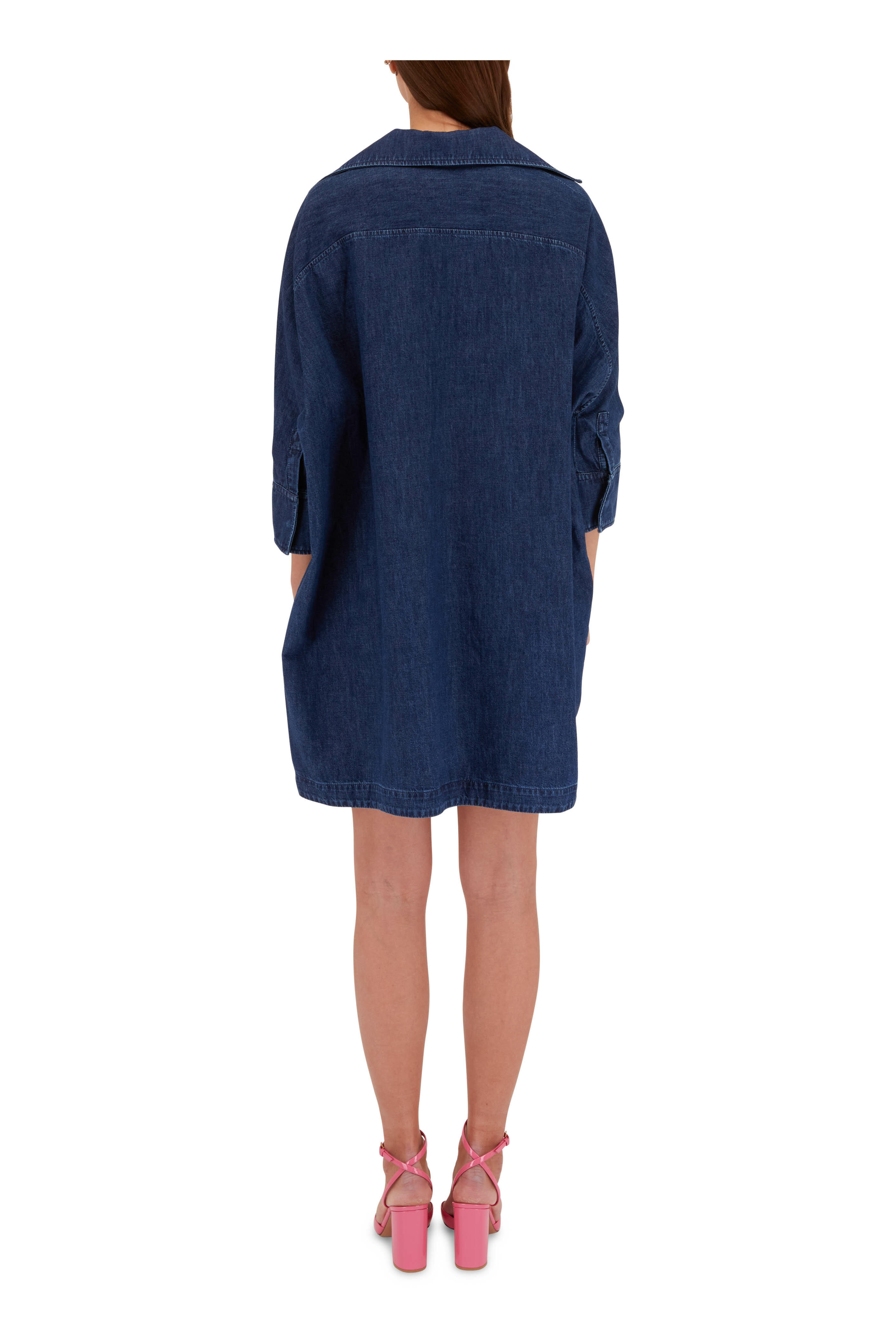 Valentino - Denim Kaftan Mini Dress | Mitchell Stores