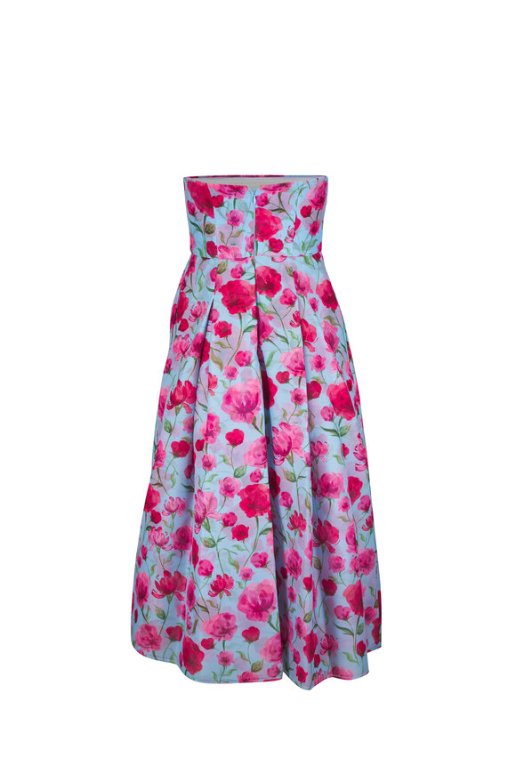 Sachin Babi Shay Sky Poppies Strapless Dress - view 4
