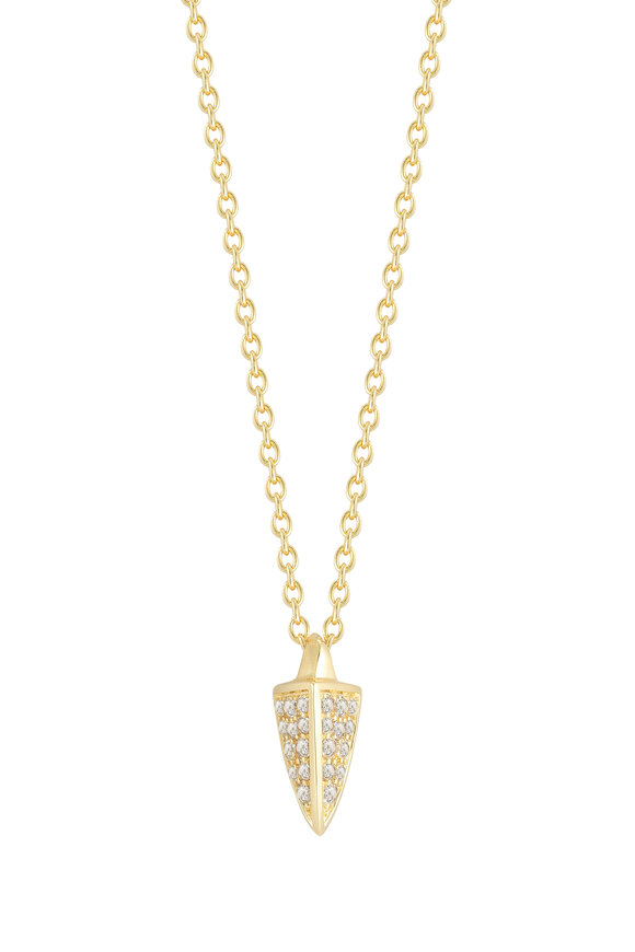 Elizabeth & James - Bauhaus Gold Pavé-Set White Topaz Vogel Pendant