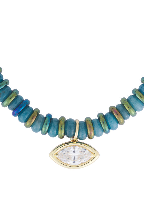 Cristina V. Teal Agate Stone Necklace - view 2