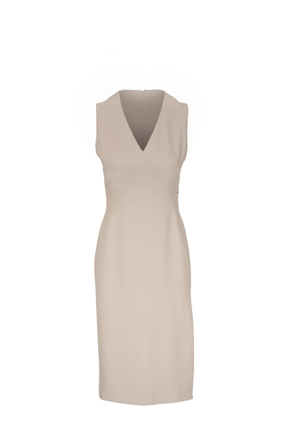 Akris - Greige Double-Faced Silk Midi Sheath Dress