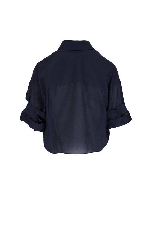 TWP Next Ex Ruffle Midnight Crop Blouse - view 2