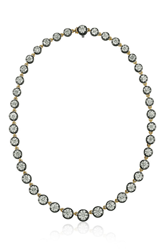 Nam Cho 18k White and Yellow Gold Diamond Riviera Necklace - view 1