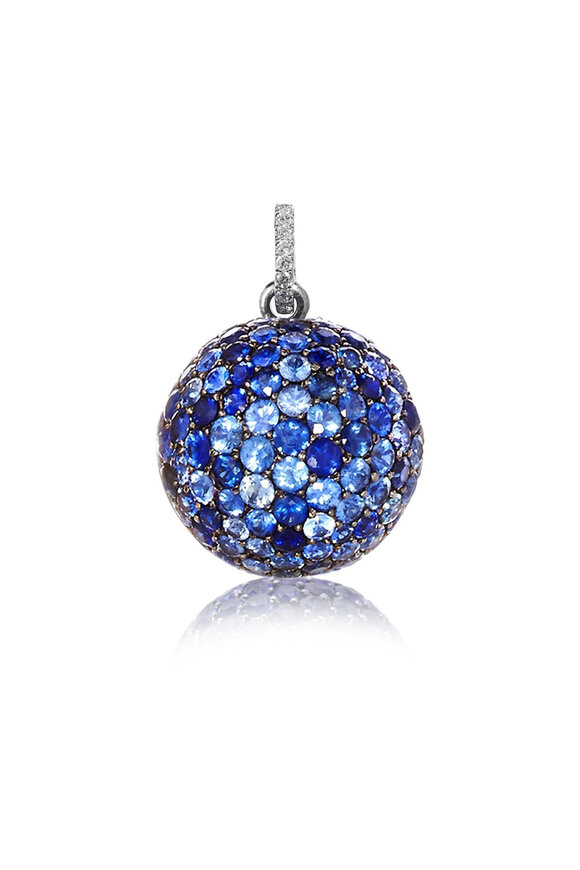 Nam Cho 18k White Gold Multi-Shade Blue Sapphire Pendant