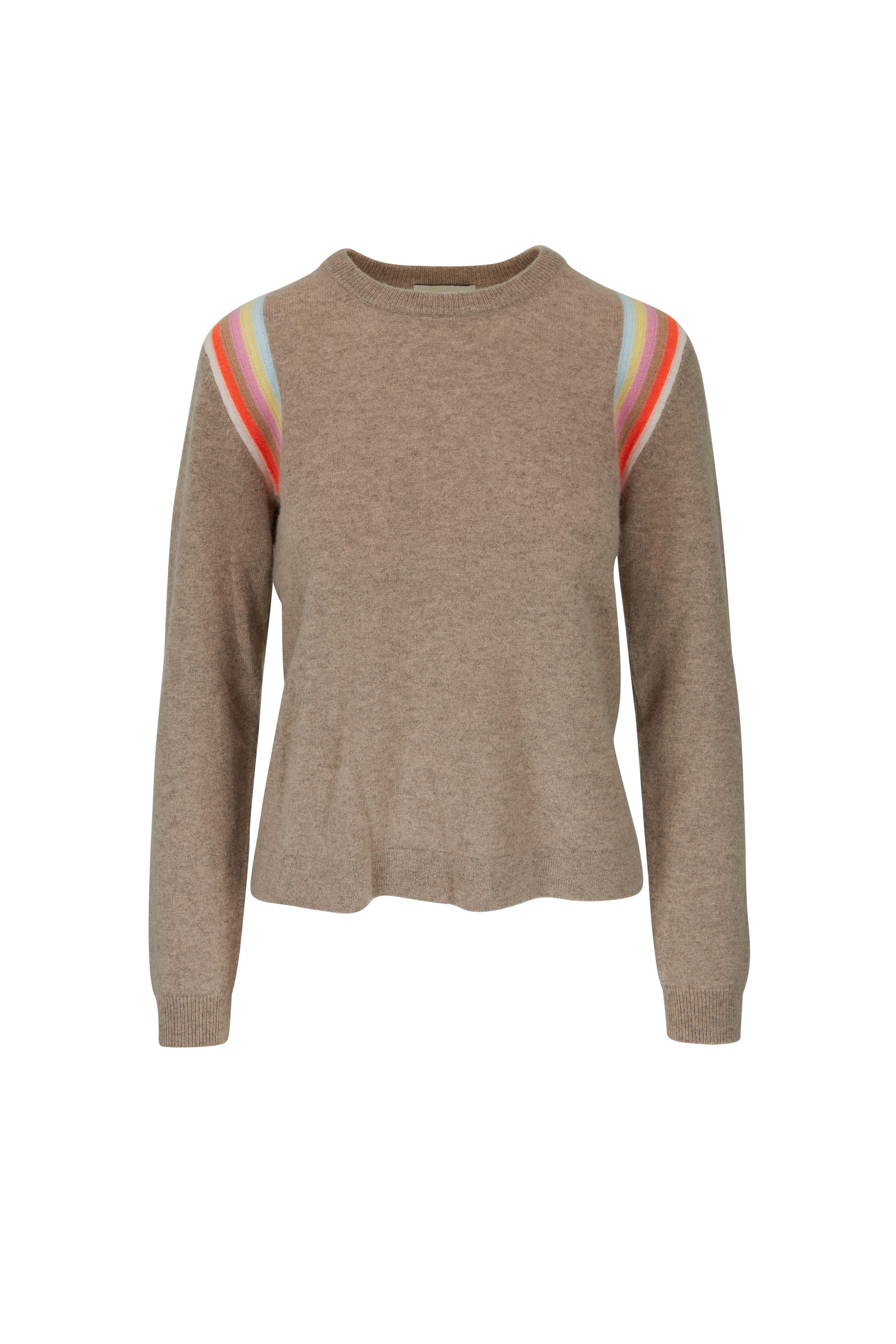 Jumper 1234 - Rainbow Stripe Shoulder Cashmere Sweater