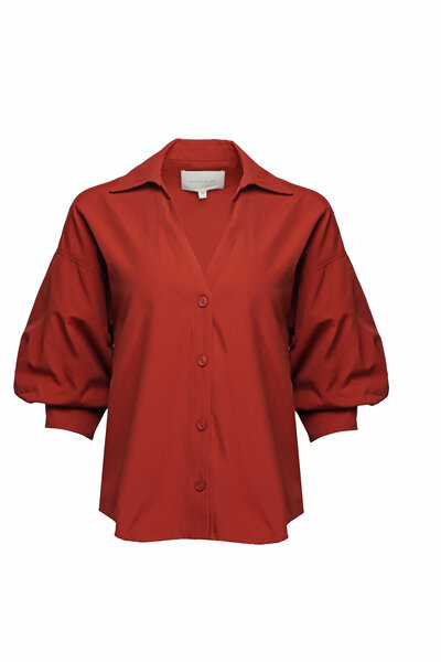 【COSYHARU】Bohemian pleated shirt Re)sourced Georgette Smocked-Cuff Button-Front Shirt in