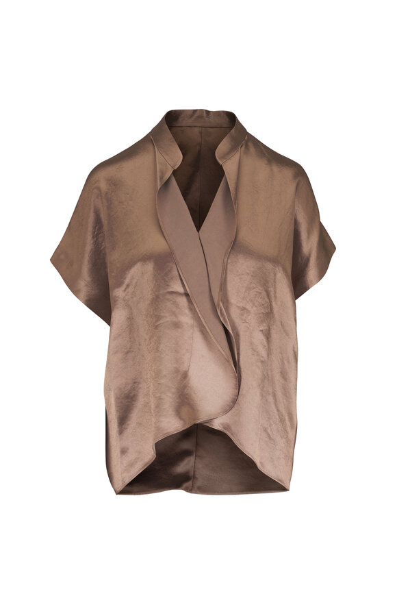 Zero + Maria Cornejo Fin Gaban Bronze Shiny Ruffle Blouse - view 1