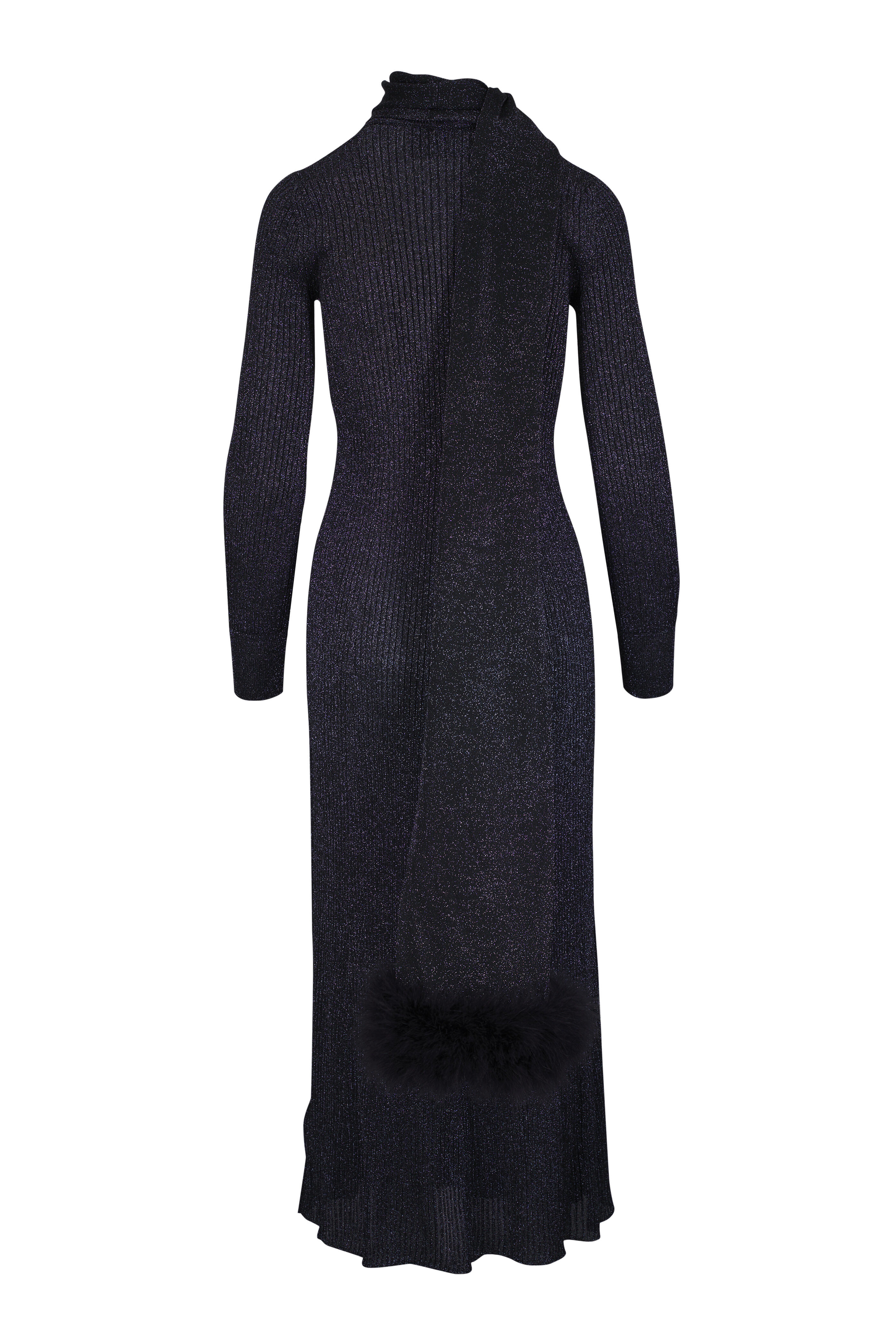 Valentino - Abito Maglia Black Lurex Maxi Dress