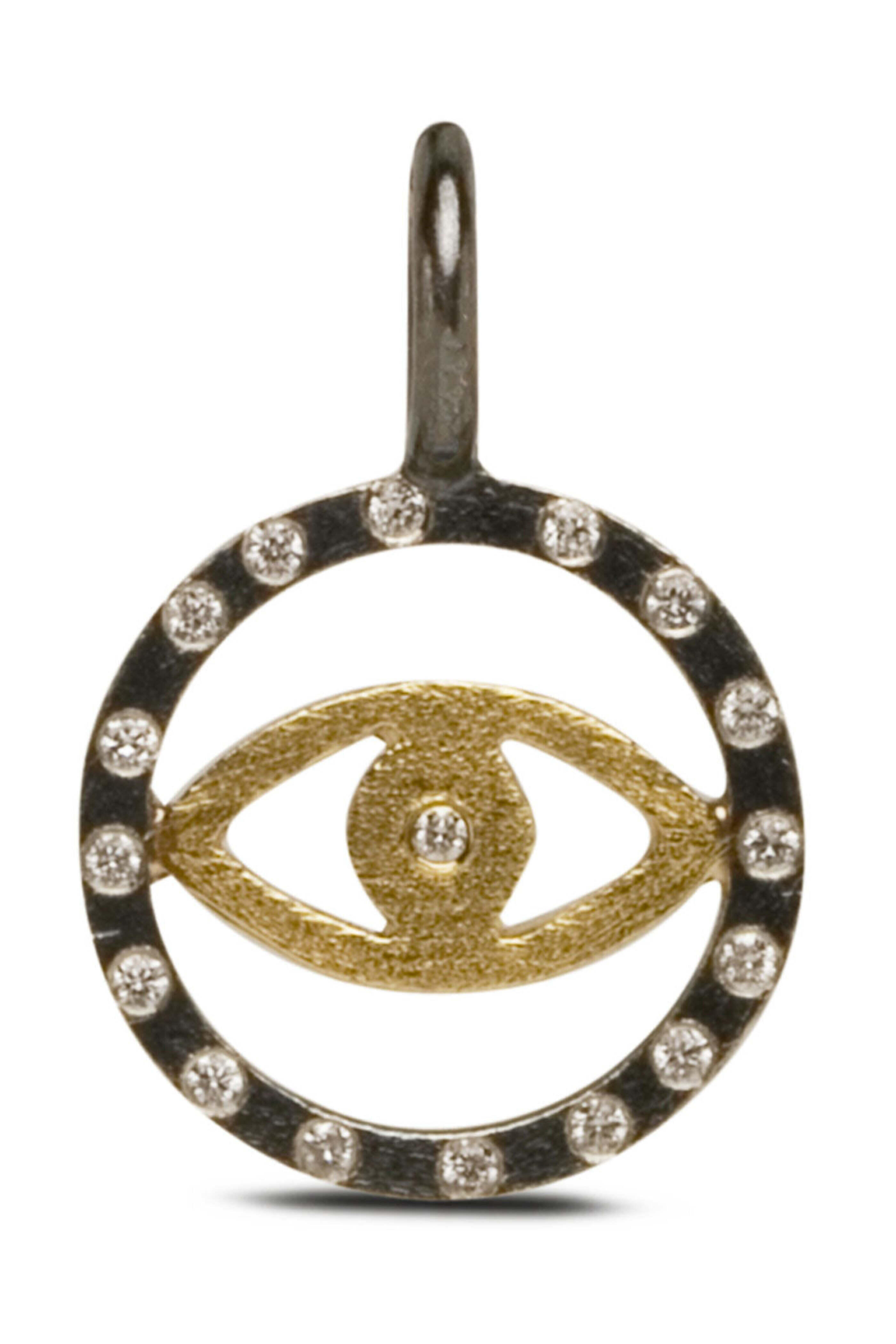 Rene Escobar - Yellow Gold and Sterling Silver Evil Eye Pendant