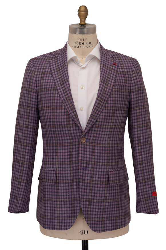 Isaia - Pink & Purple Check Sportcoat 