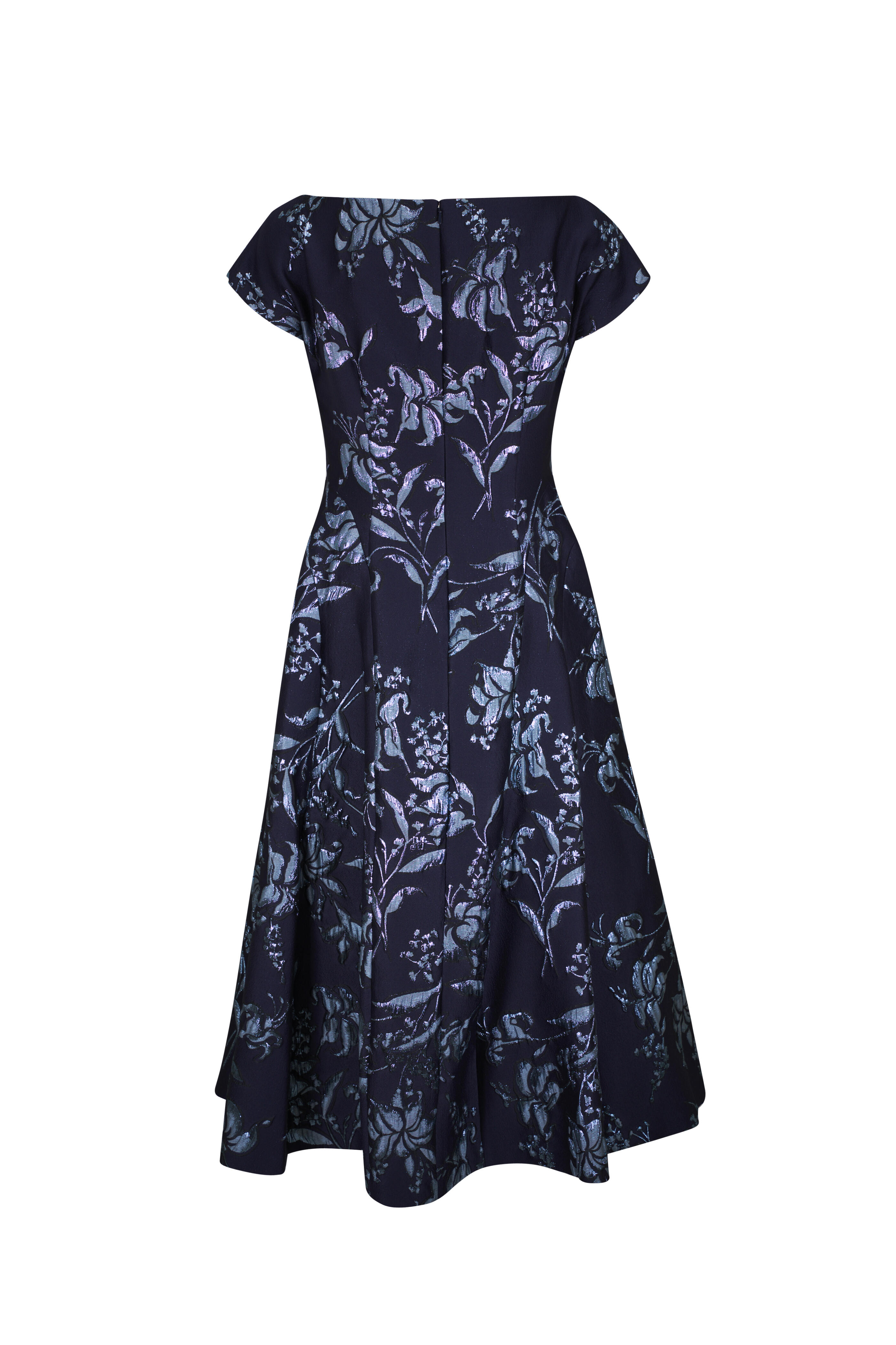 Lela Rose - Metallic Floral Jacquard Midi Dress