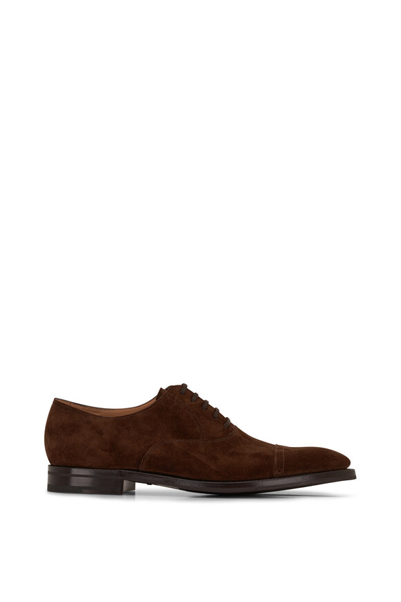 John Lobb - Bristol Dark Brown Suede Dress Shoe 