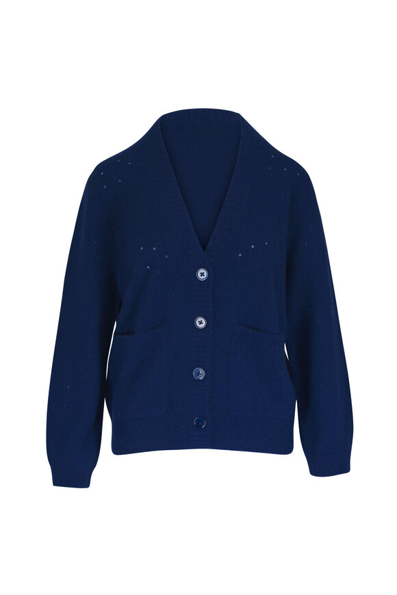 The Elder Statesman - Blue Multi Stripe Cashmere Cardigan