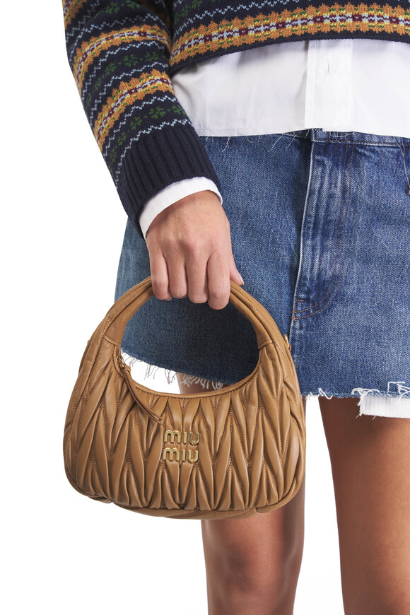 Miu Miu Small Wander Caramel Quilted Crossbody - view 2