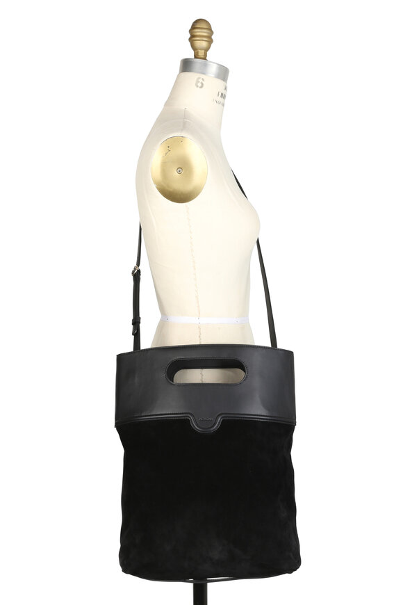 Agnona - Black Leather & Suede Tote 