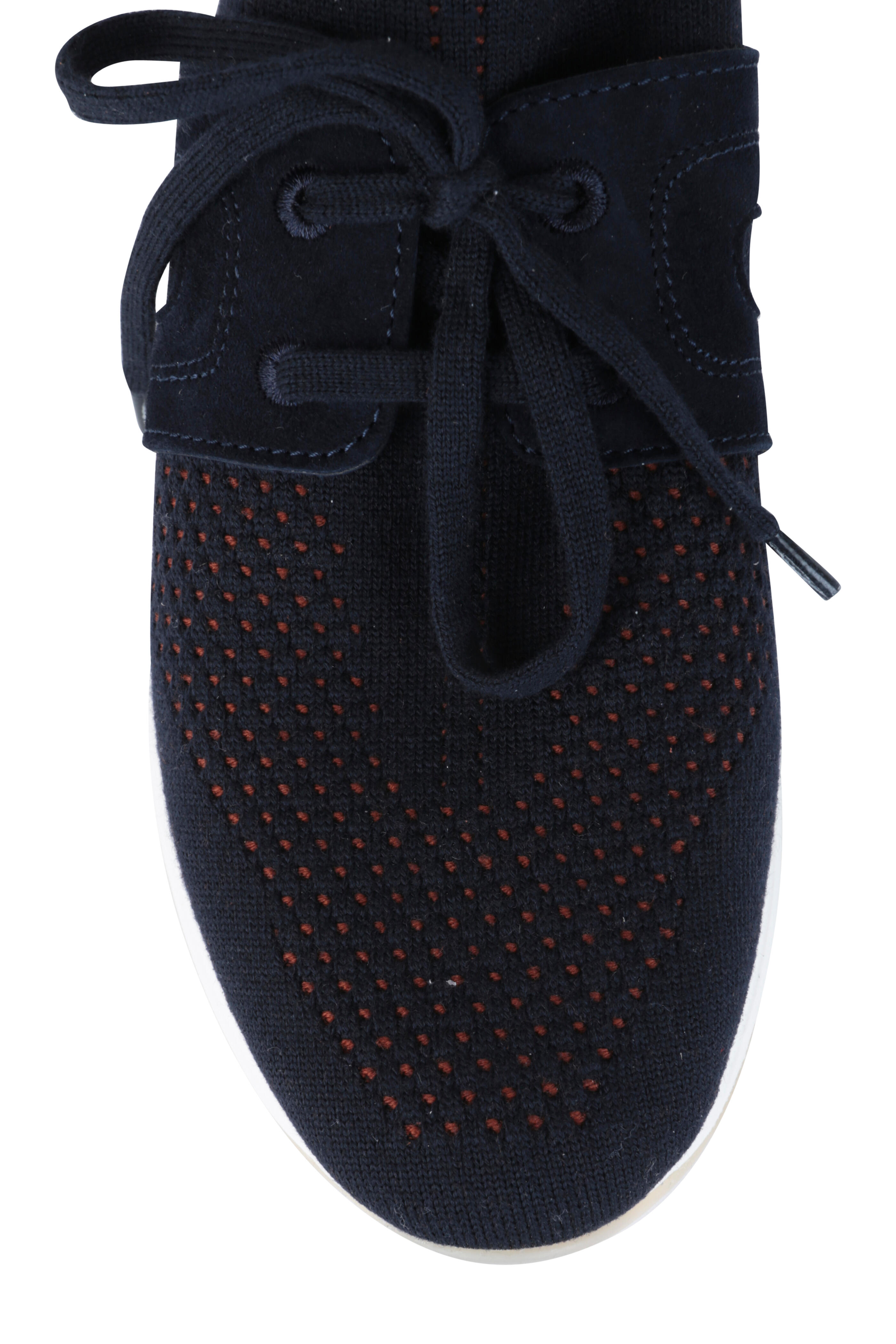 Loro Piana - Flexy Walk Navy & Brown Mixed Knit Sneaker