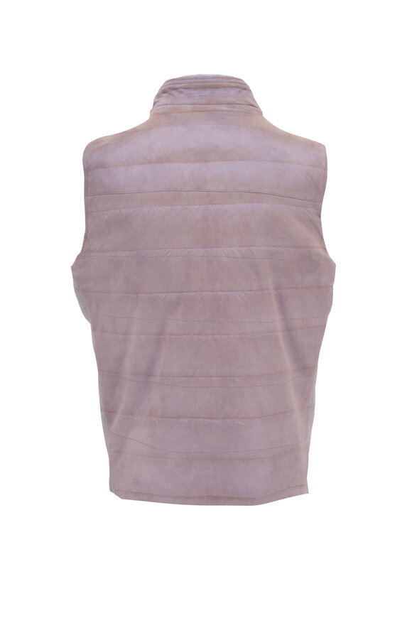 Maurizio Baldassari - Taupe Suede & Knit Panel Vest 