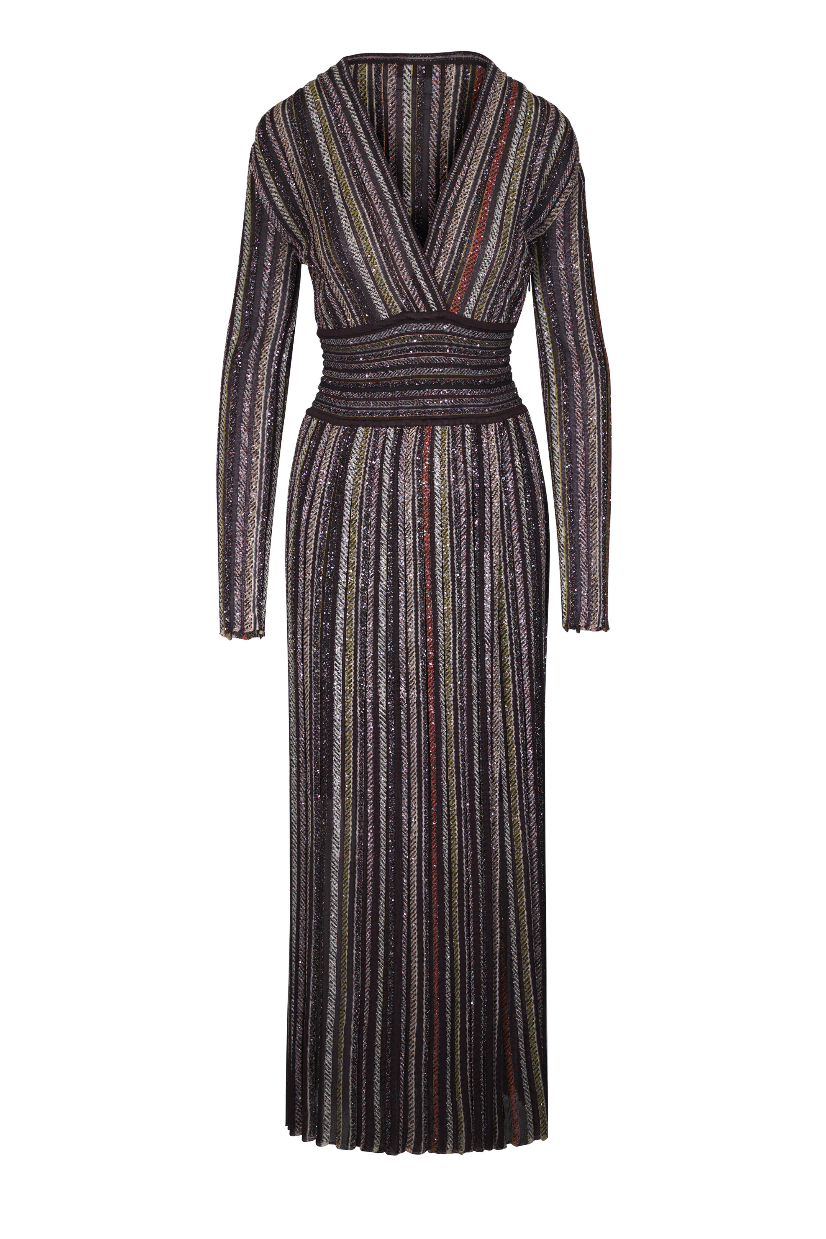Missoni - Brown & Beige Multicolor Sequins Maxi Dress