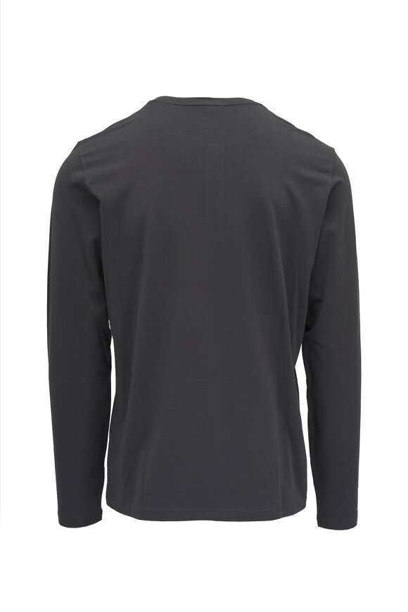 Patrick Assaraf - Gray Long Sleeve Pima Cotton Henley