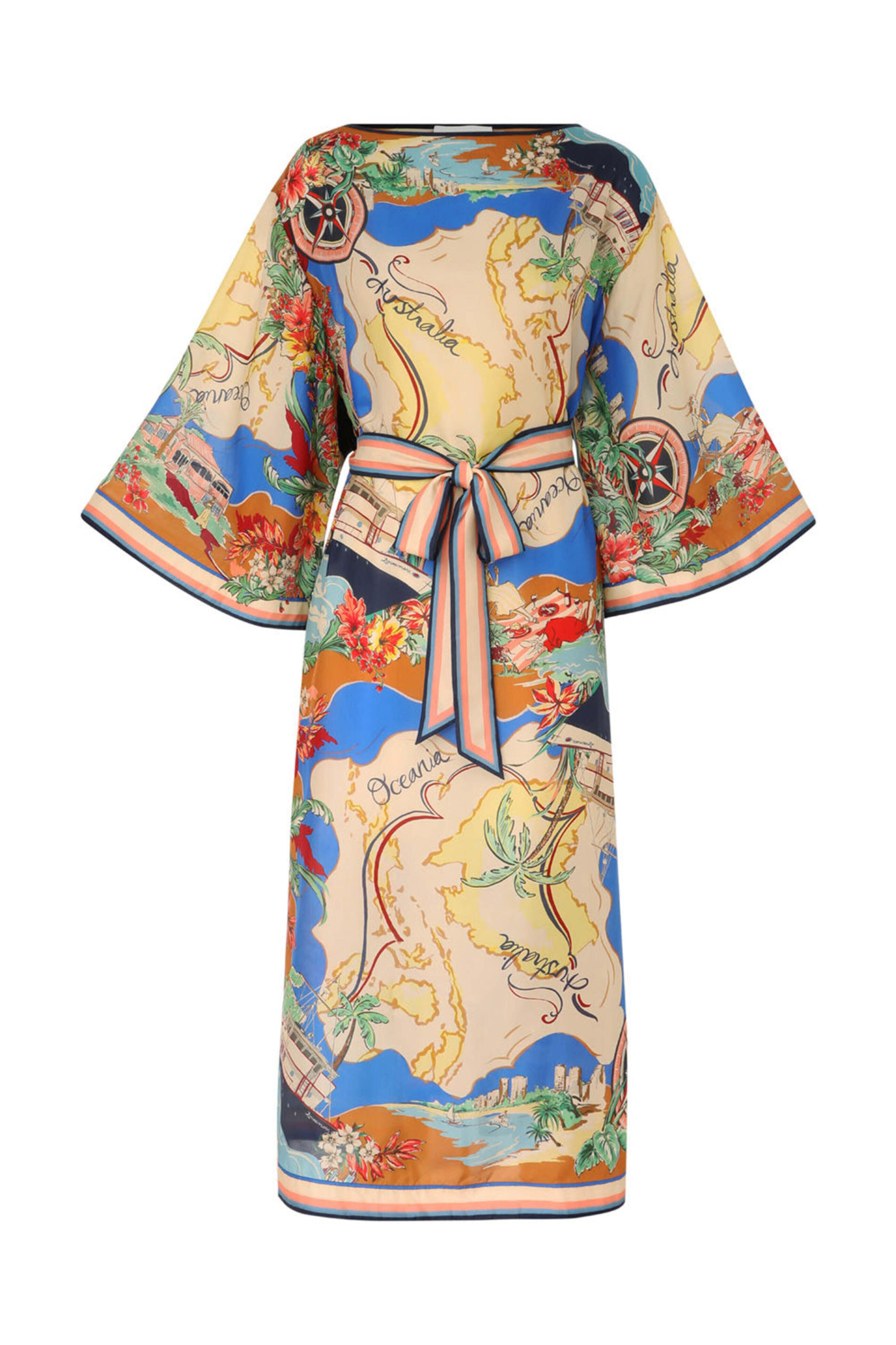 knee length dresses for ladies Nautical Dreams Shift Dress in Sky Blue Curves main image 1
