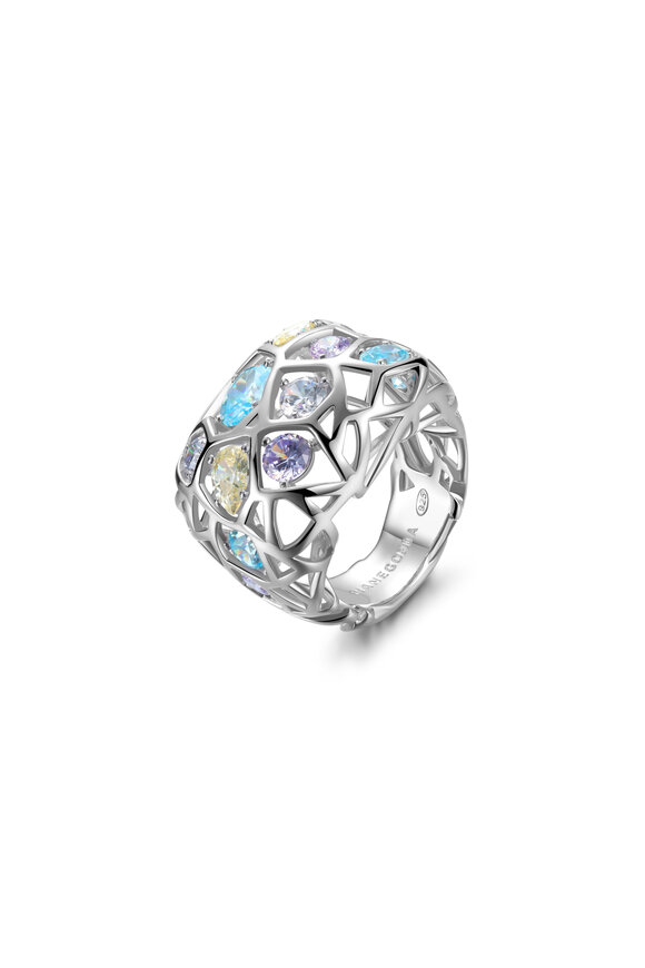 Pianegonda - Sterling Silver Colored Zircon Nexum Ring