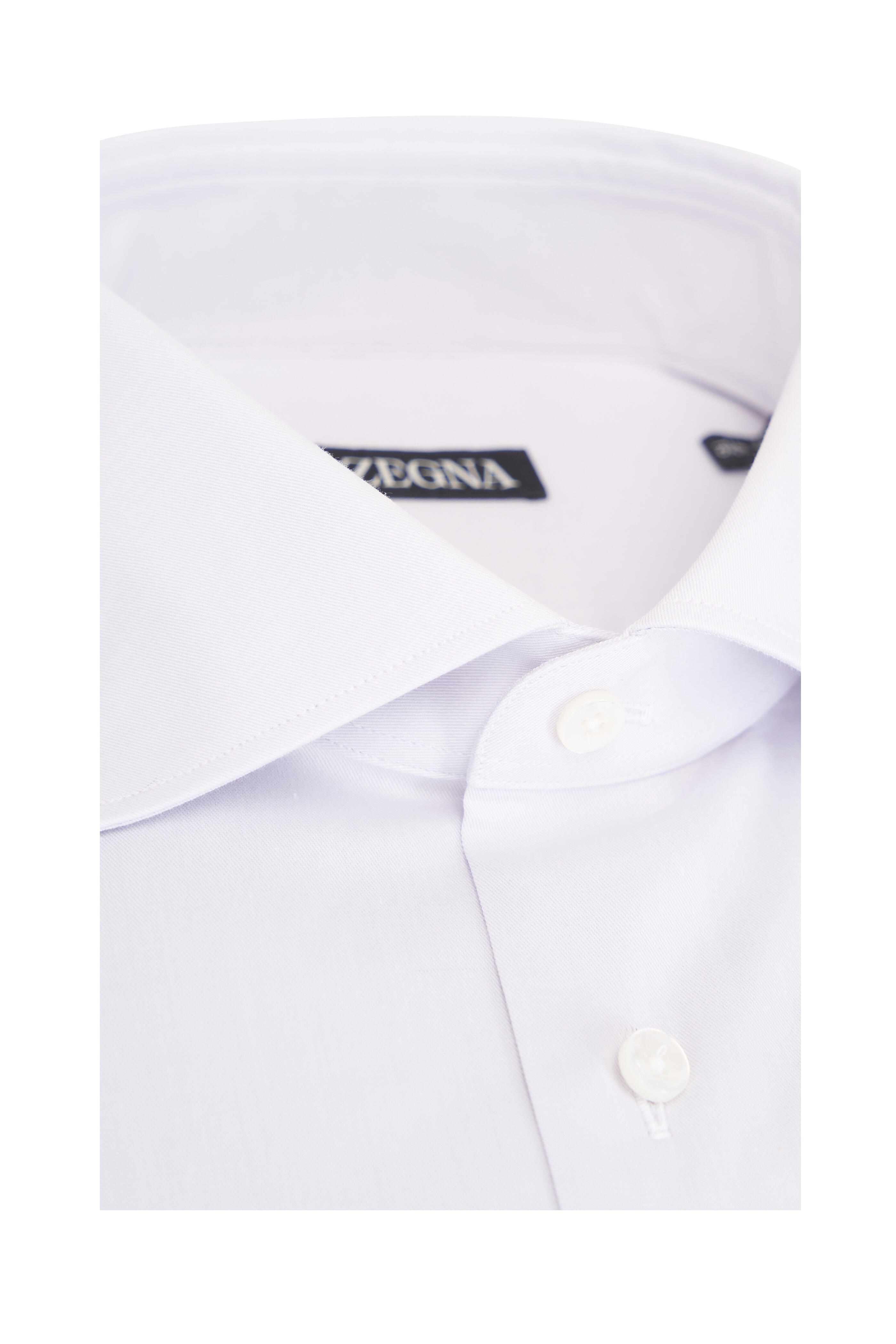 Zegna - Platinum Solid Stretch Cotton Dress Shirt