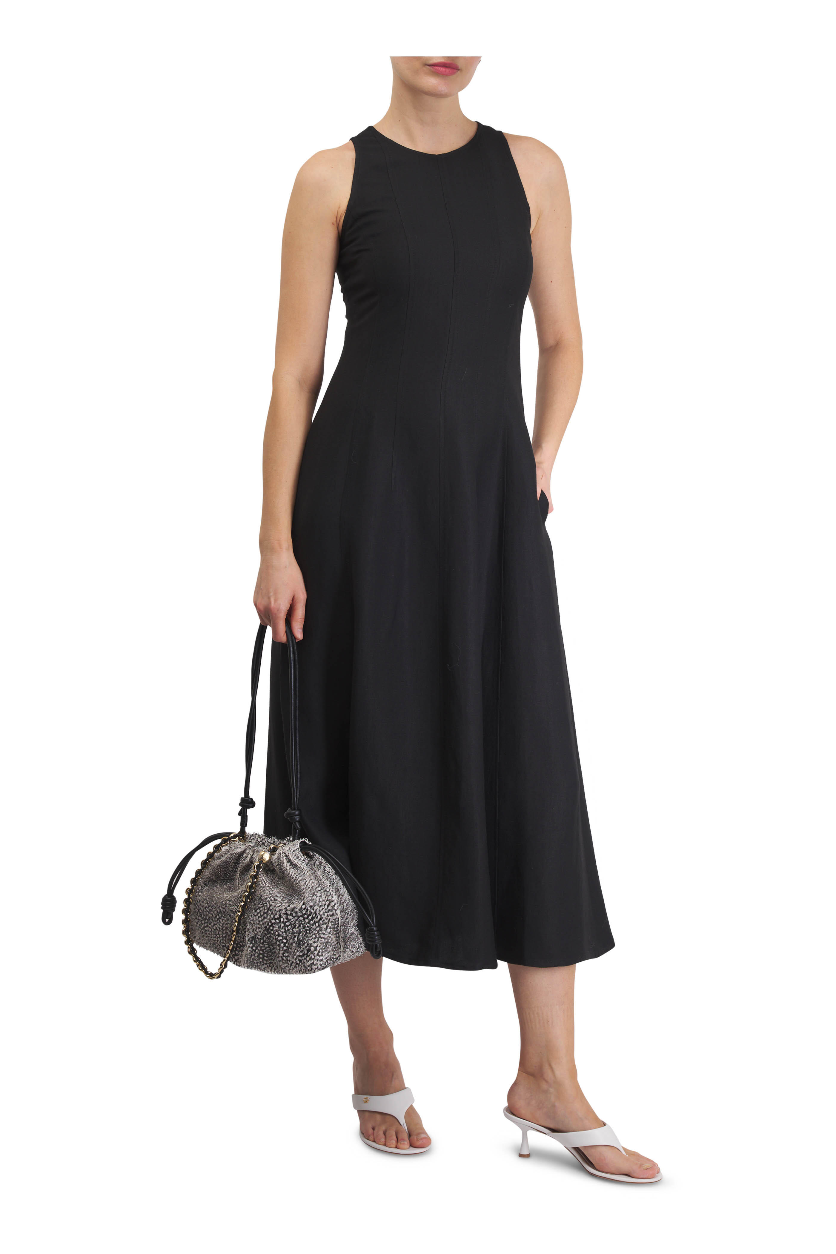 Antonelli - Monsen Black Woven Midi Dress