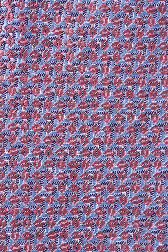 Brioni Pink & Light Blue Micro Motif Silk Necktie - view 2