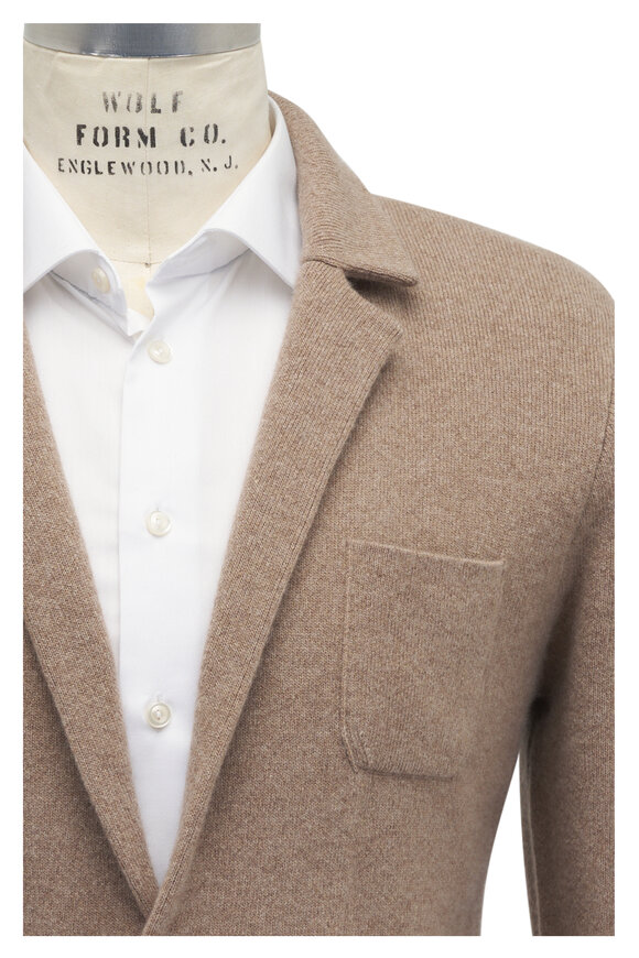 Peter Millar Rooney Toffee Wool & Cashmere Sweater Blazer