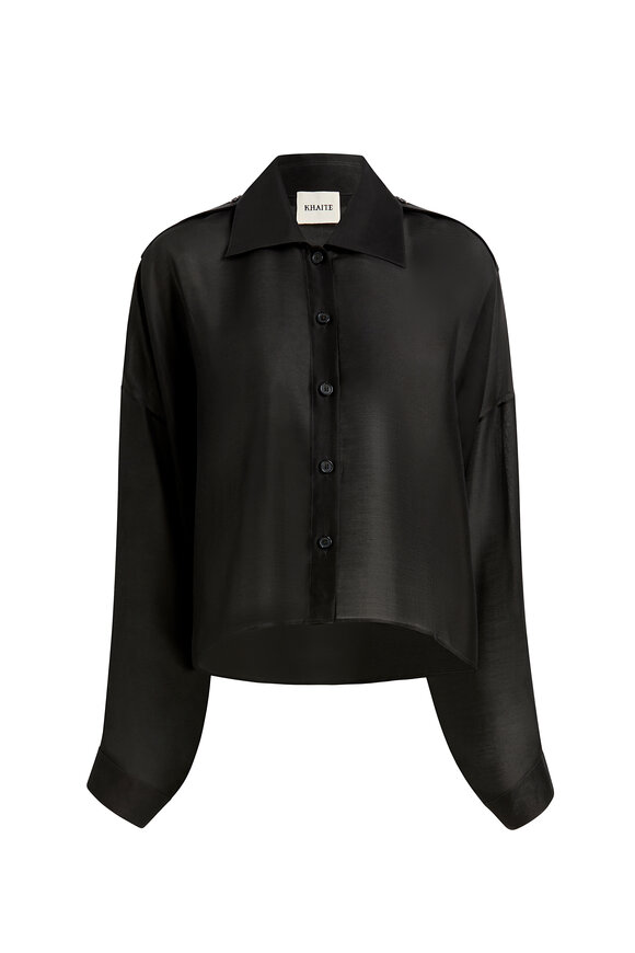 Khaite Bodine Black Crepe Top - view 1
