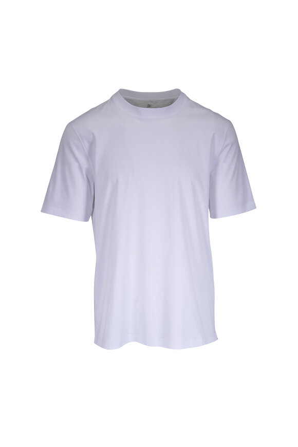 Brunello Cucinelli - White Jersey Cotton Knit Sport Shirt