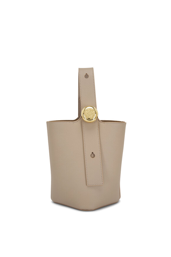 Loewe Mini Pebble Sand Leather Bucket Bag 