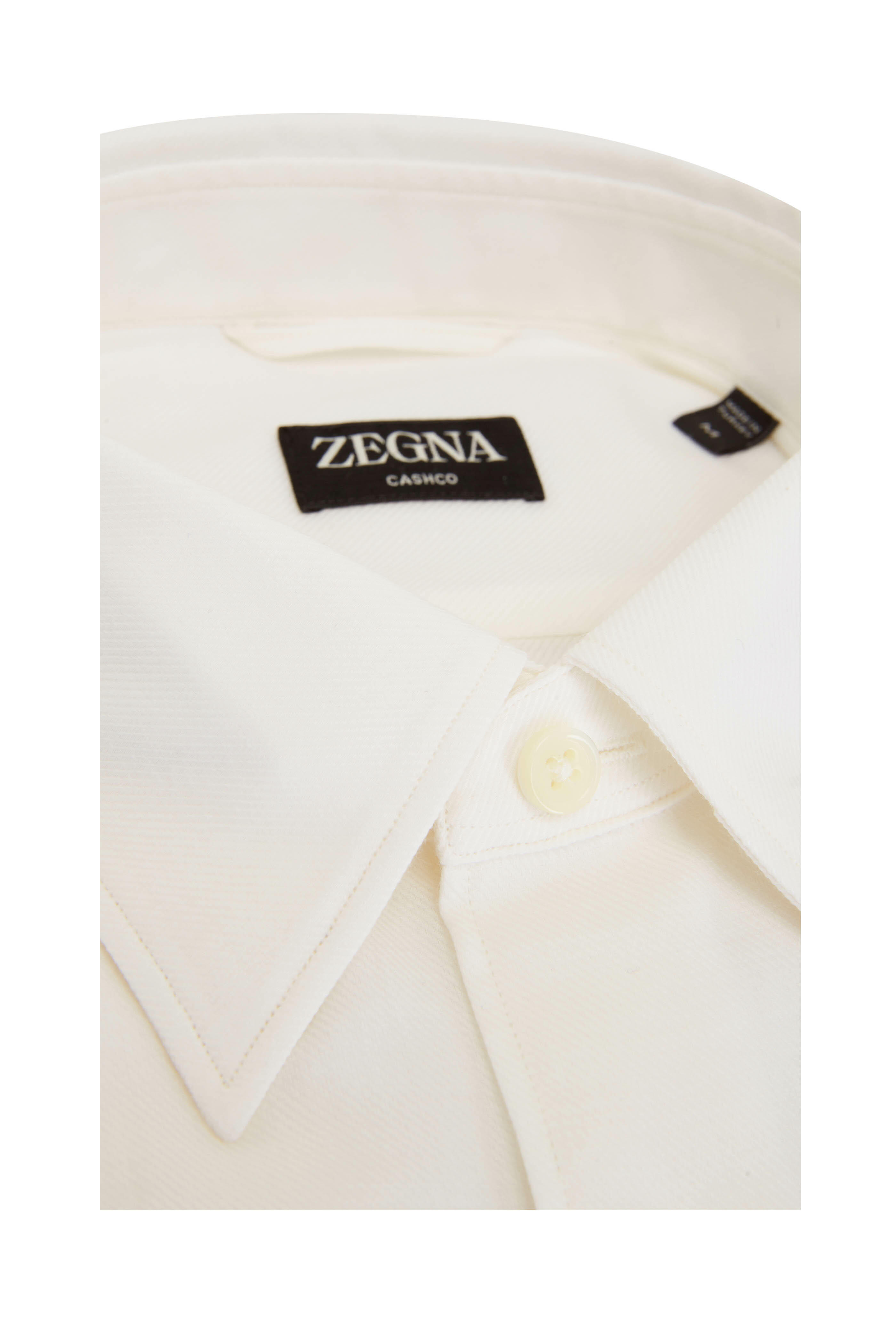 Zegna - Cream CashCo Sport Shirt | Mitchell Stores