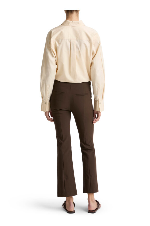 Vince Niki Willow Brown Mid-Rise Pintuck Crop Flare Pant - view 3