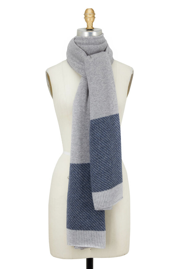 Kinross - Twilight & Navy Cashmere Travel Wrap