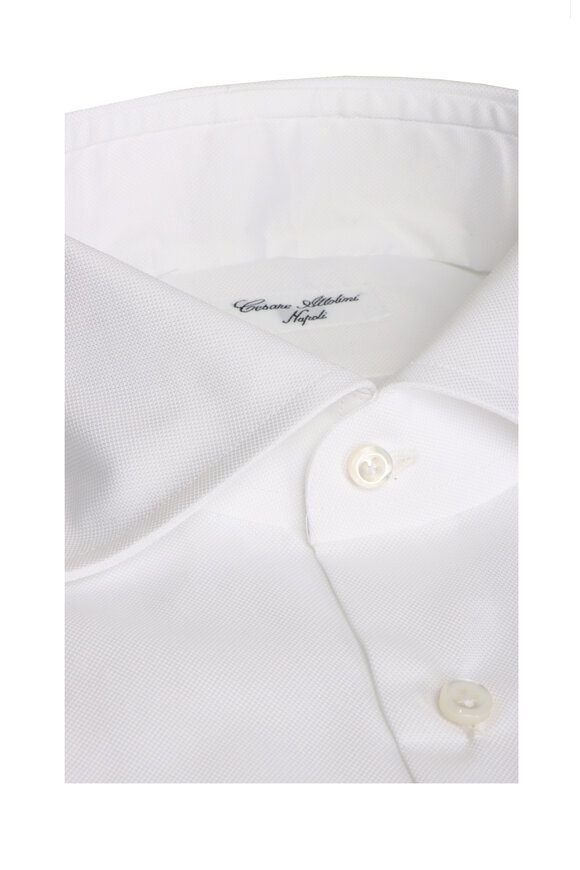 Cesare Attolini Panama White Cotton Dress Shirt - view 2