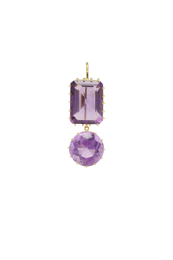 Renee Lewis 18k Yellow Gold Amethyst Drop Earring - view 2