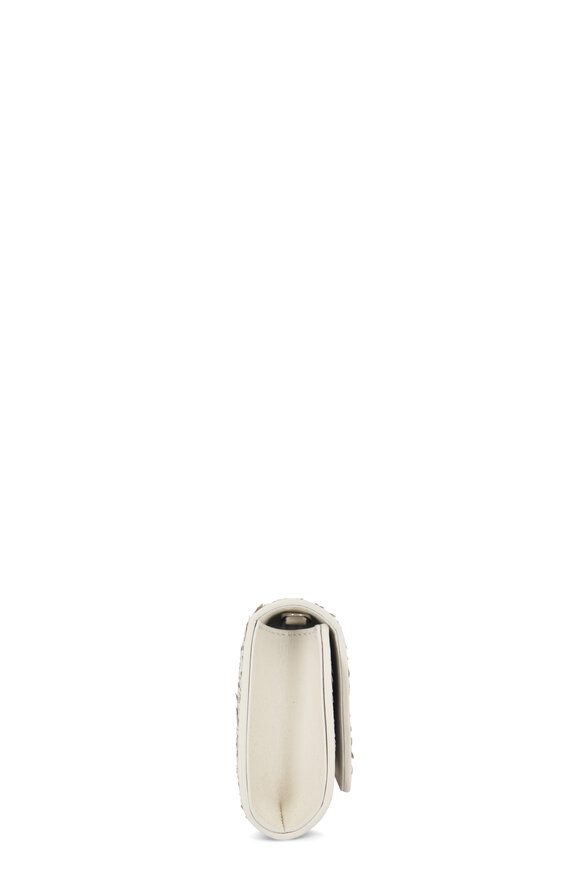 Akris - Mini Anouk White & Silver Paillette Clutch