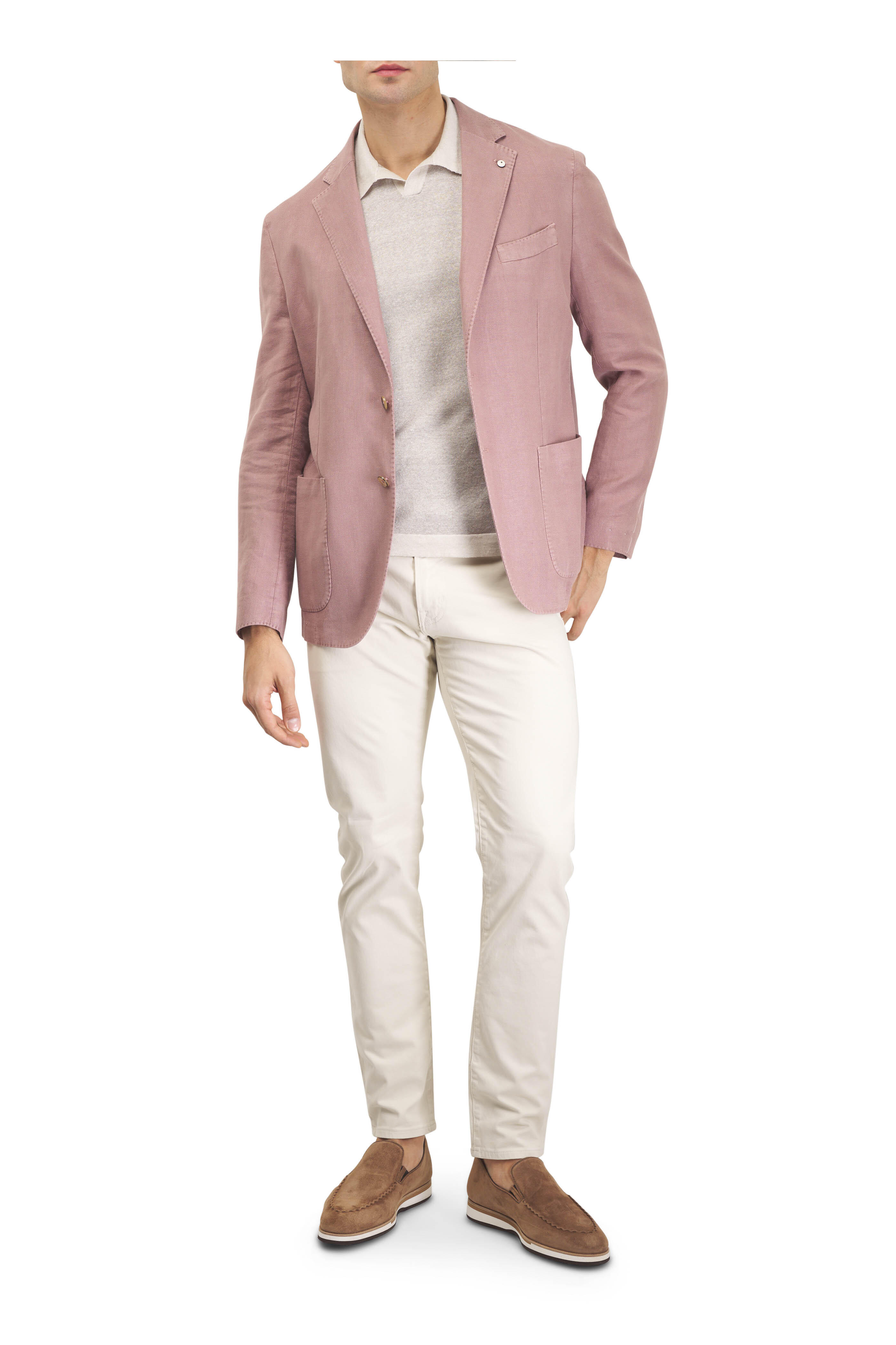 Maurizio Baldassari - Beige & Light Gray Johnny Collar Polo