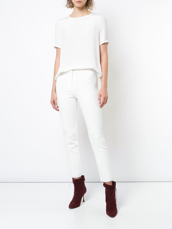 Adam Lippes - Ivory Pintuck Cigarette Pant