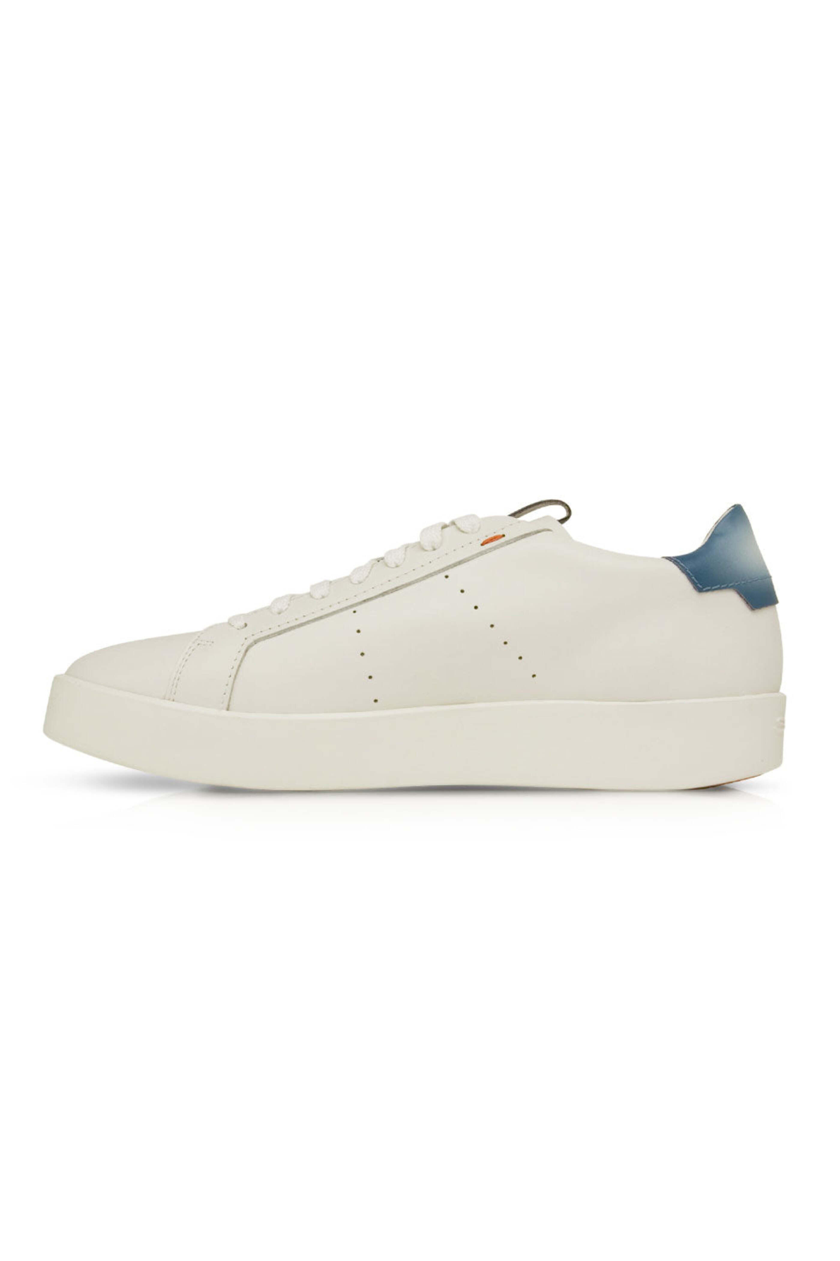 Santoni - Colorblock Leather Sneaker in White and Blue