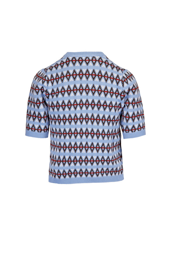 Frame Geometric Periwinkle Cashmere Sweater Top - view 2