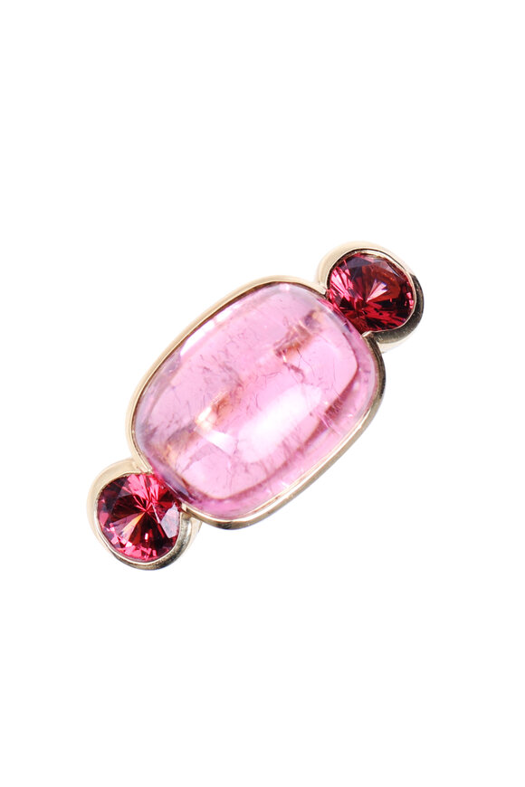 Ray Griffiths Pink Tourmaline & Garnet Scallop Ring