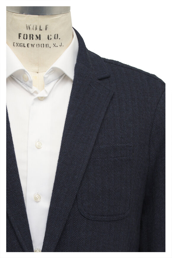 Faherty Brand Inlet Navy Twilight Herringbone Blazer