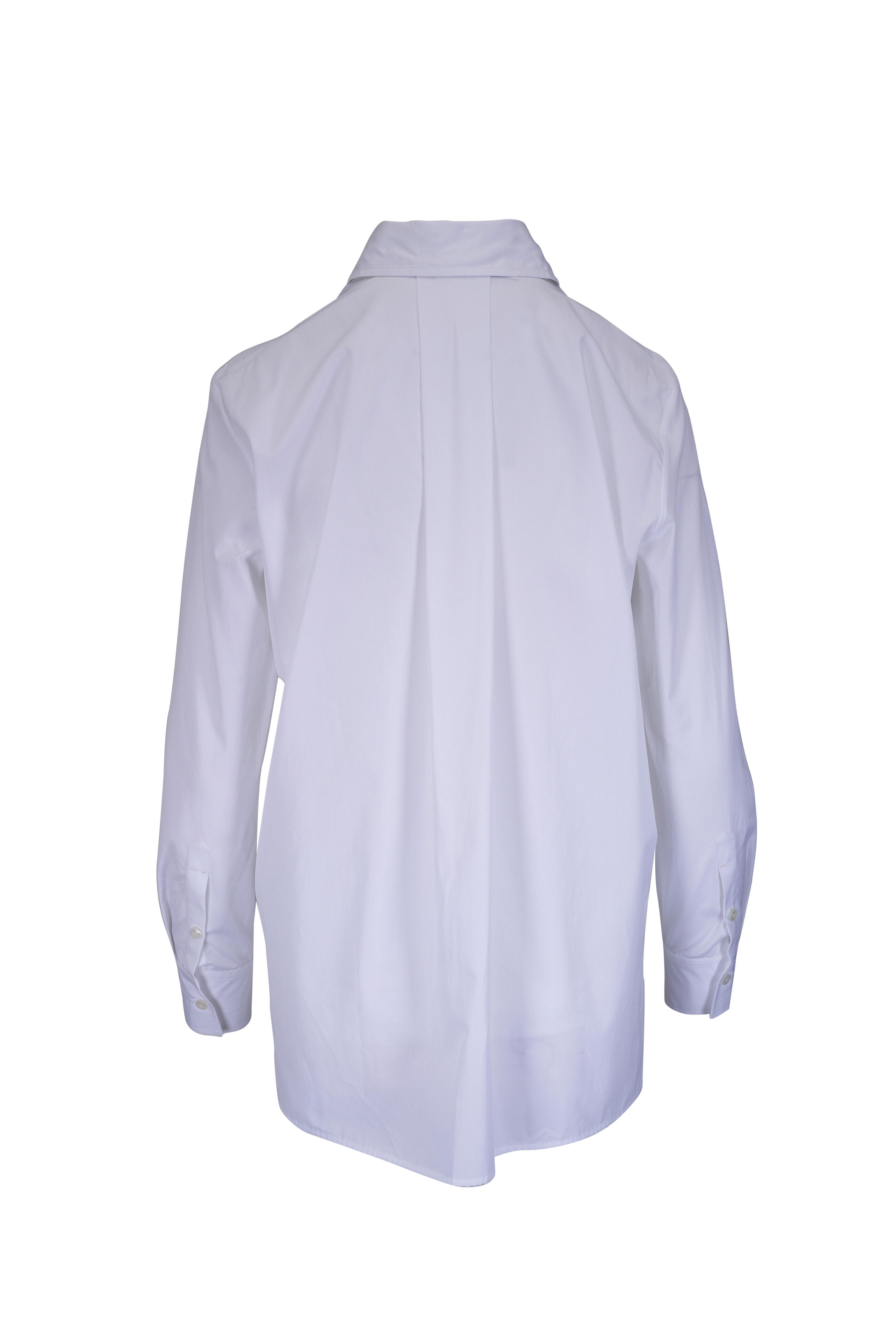 Kiton - White Cotton Floral Embroidered Blouse