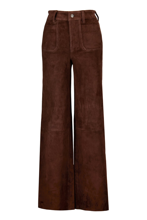 Frame Suede Dark Brown Le Slim Palazzo Pant - view 1