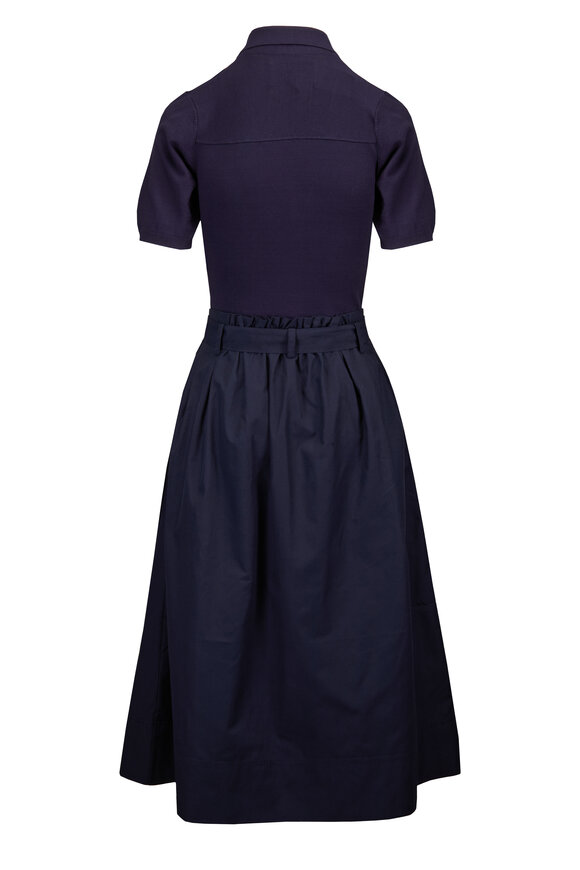 Brochu Walker Isola Navy Blue Tie Midi Dress - view 2