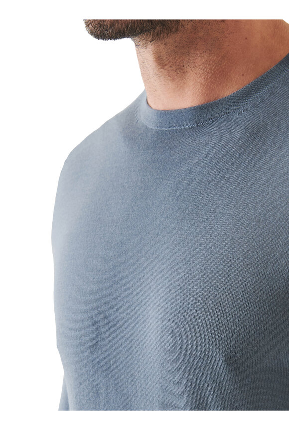 Patrick Assaraf - Slate Merino Wool Crewneck Sweater