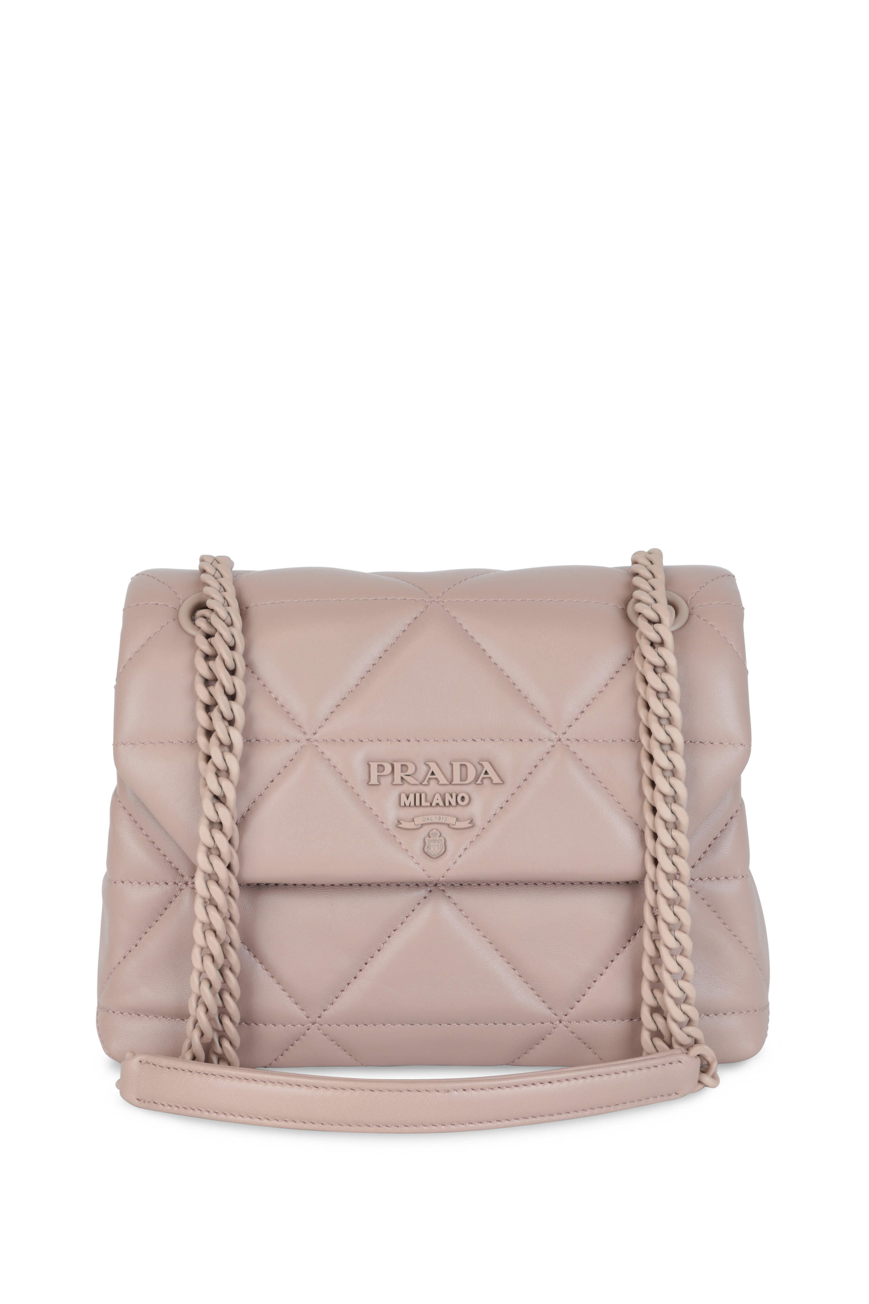 Prada Women's Cipria Saffiano Leather Mini Chain Shoulder Bag